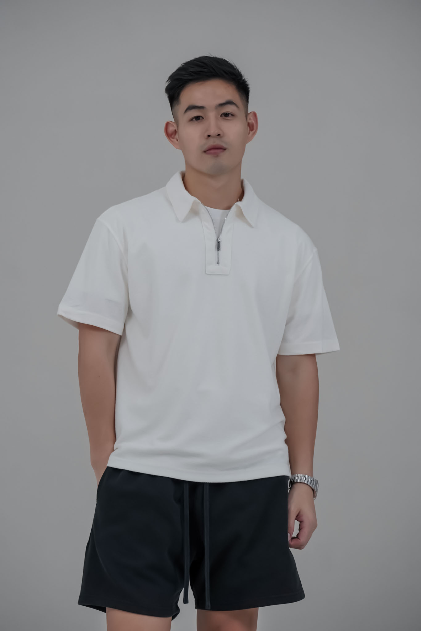 半拉鍊柔膚POLO