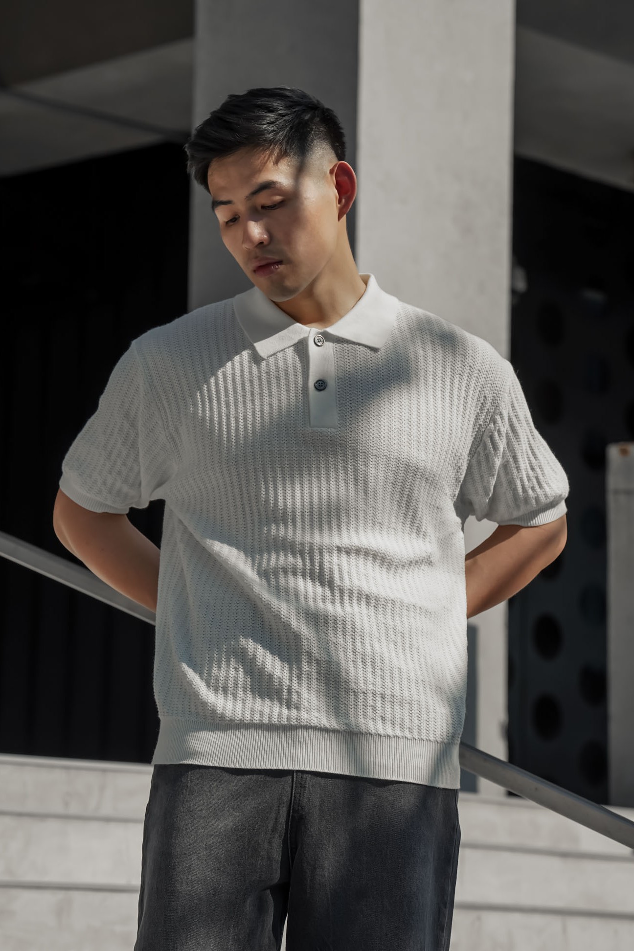 針織寬鬆POLO