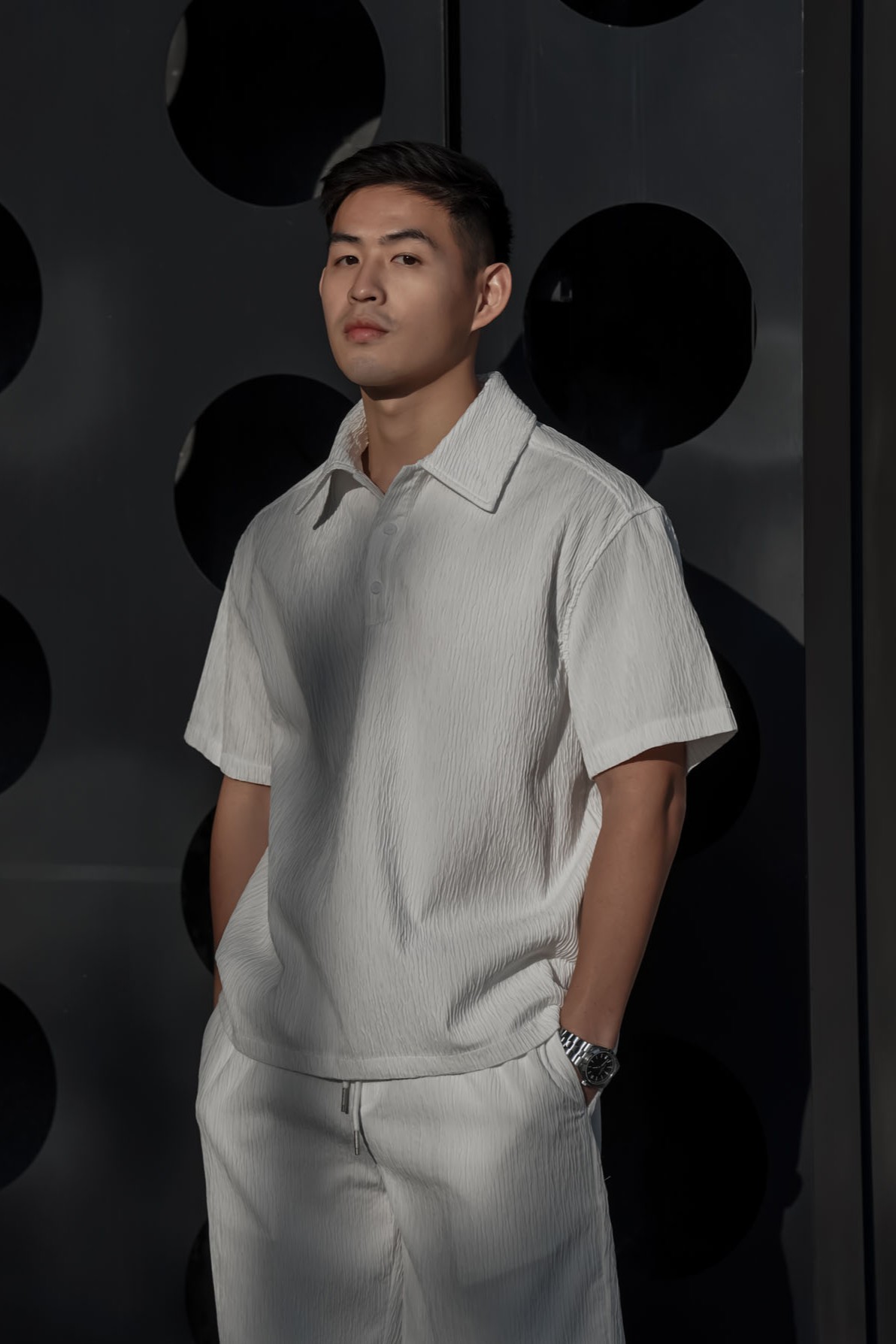 細摺紋POLO套裝(短袖)