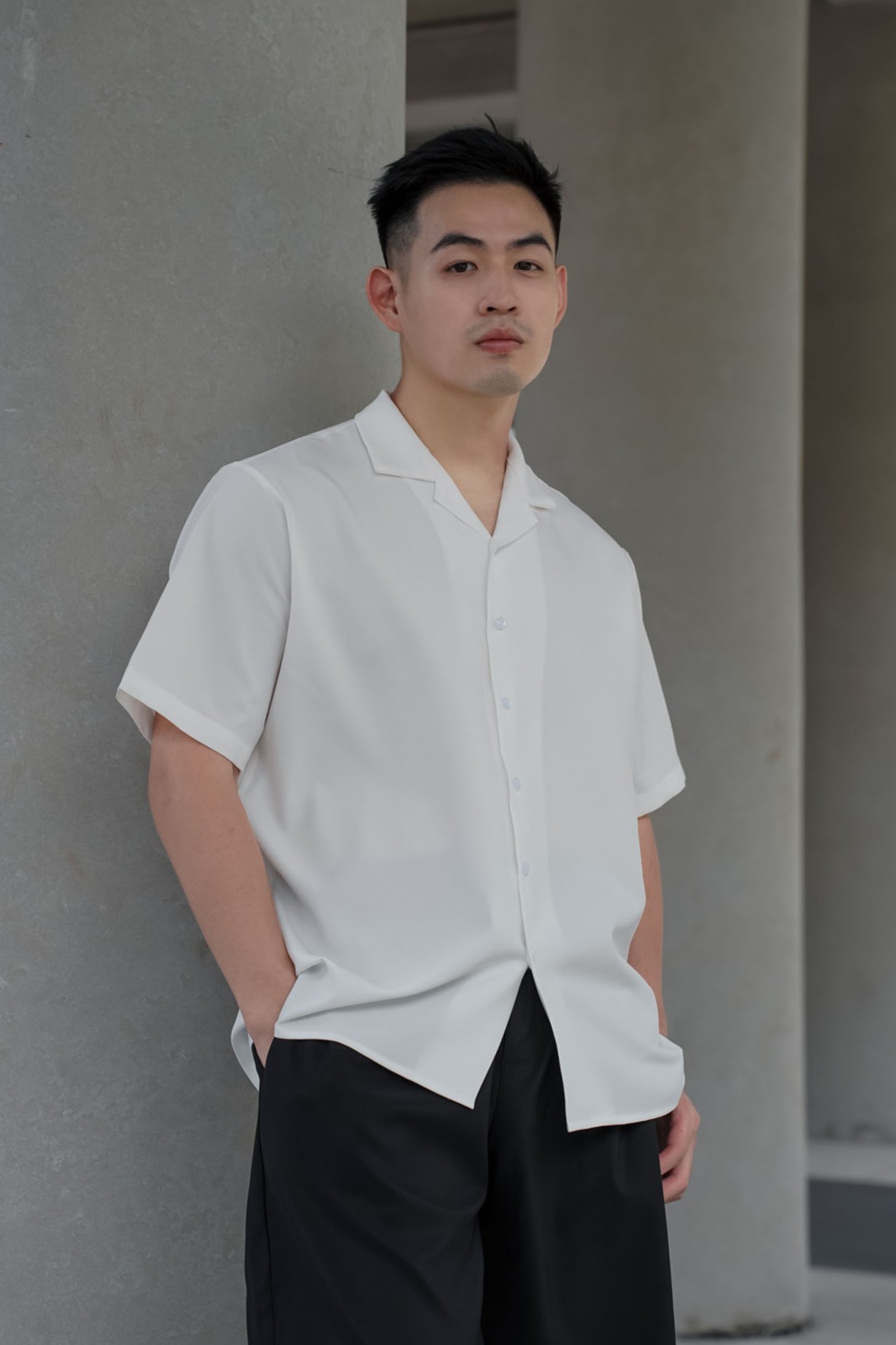 DAIKERMADE 休閒古巴領短袖襯衫