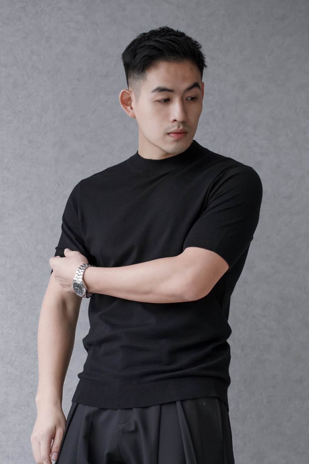 細針織親膚高彈短袖