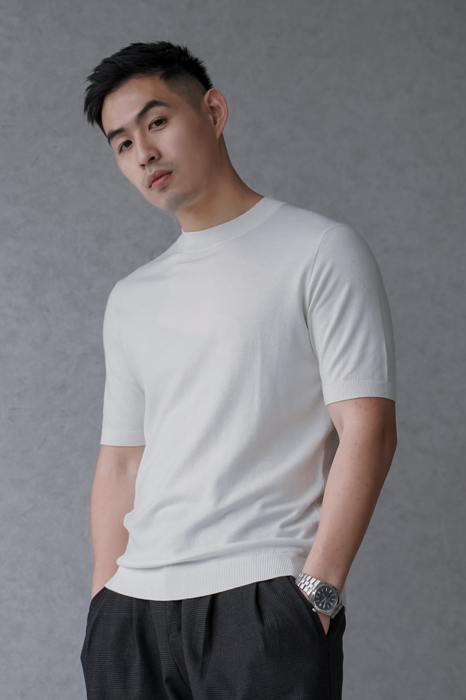 細針織親膚高彈短袖