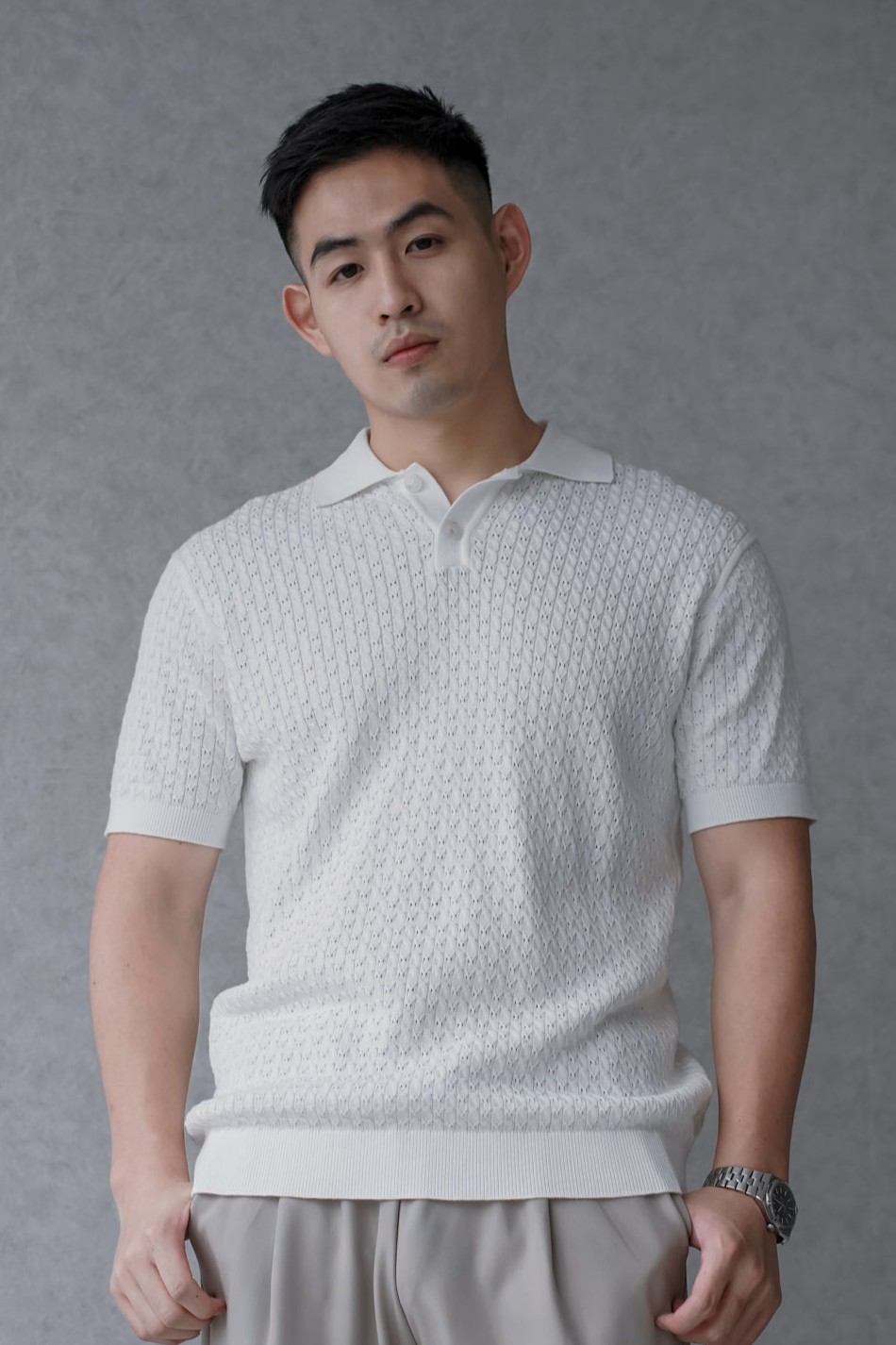 紳士麻花針織POLO