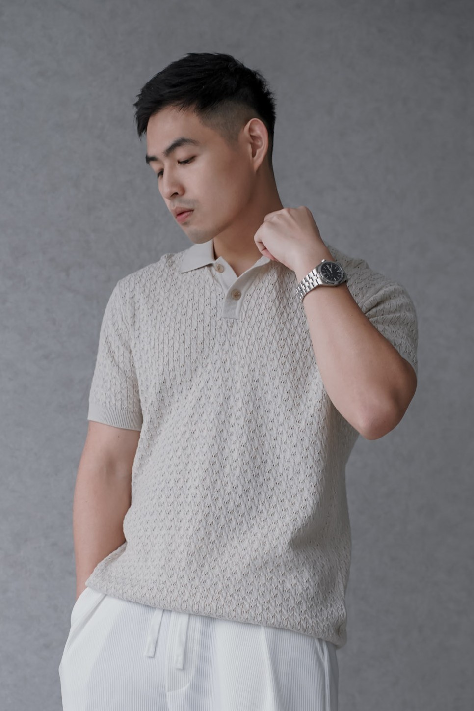 紳士麻花針織POLO