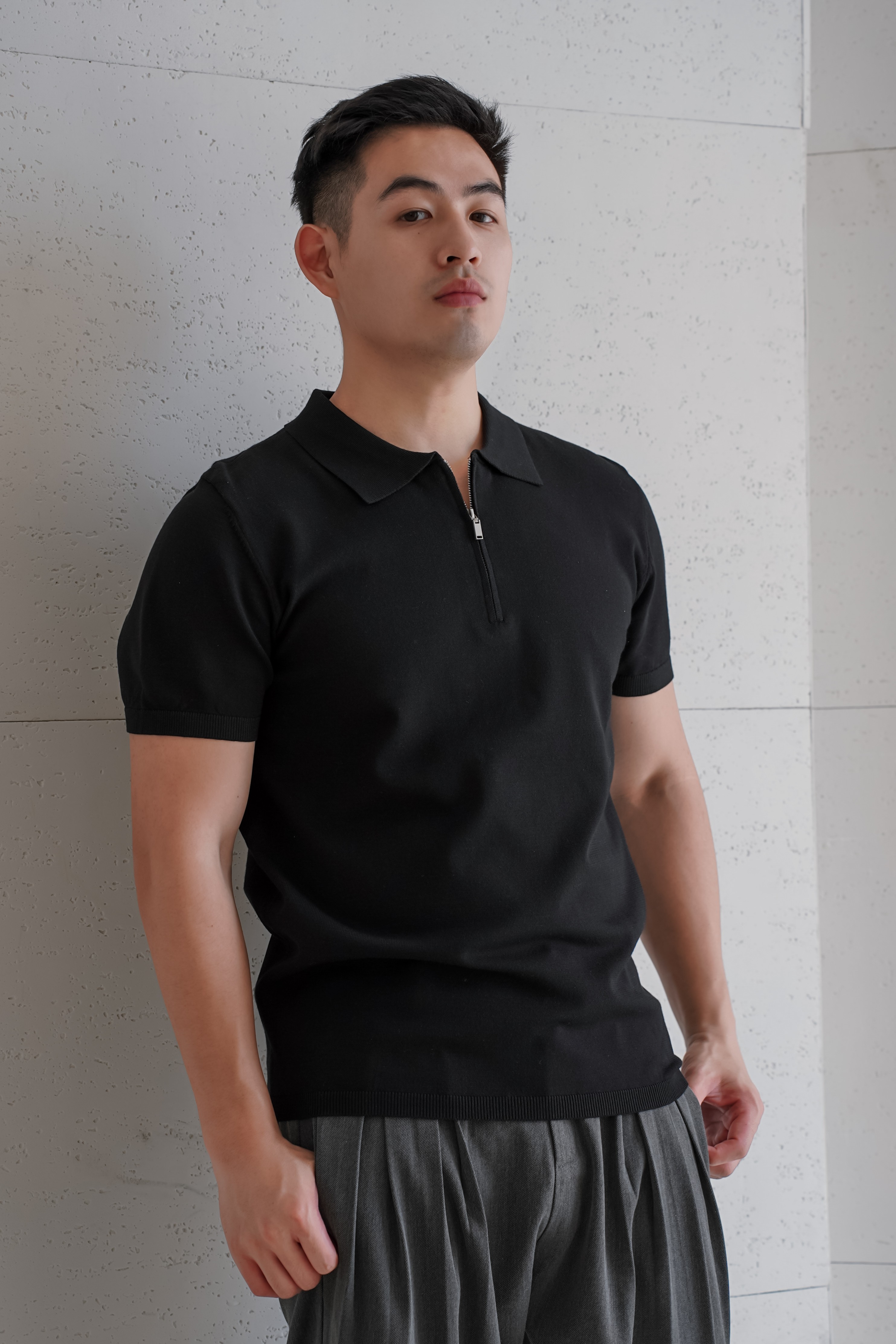 現代紳士半拉鏈POLO