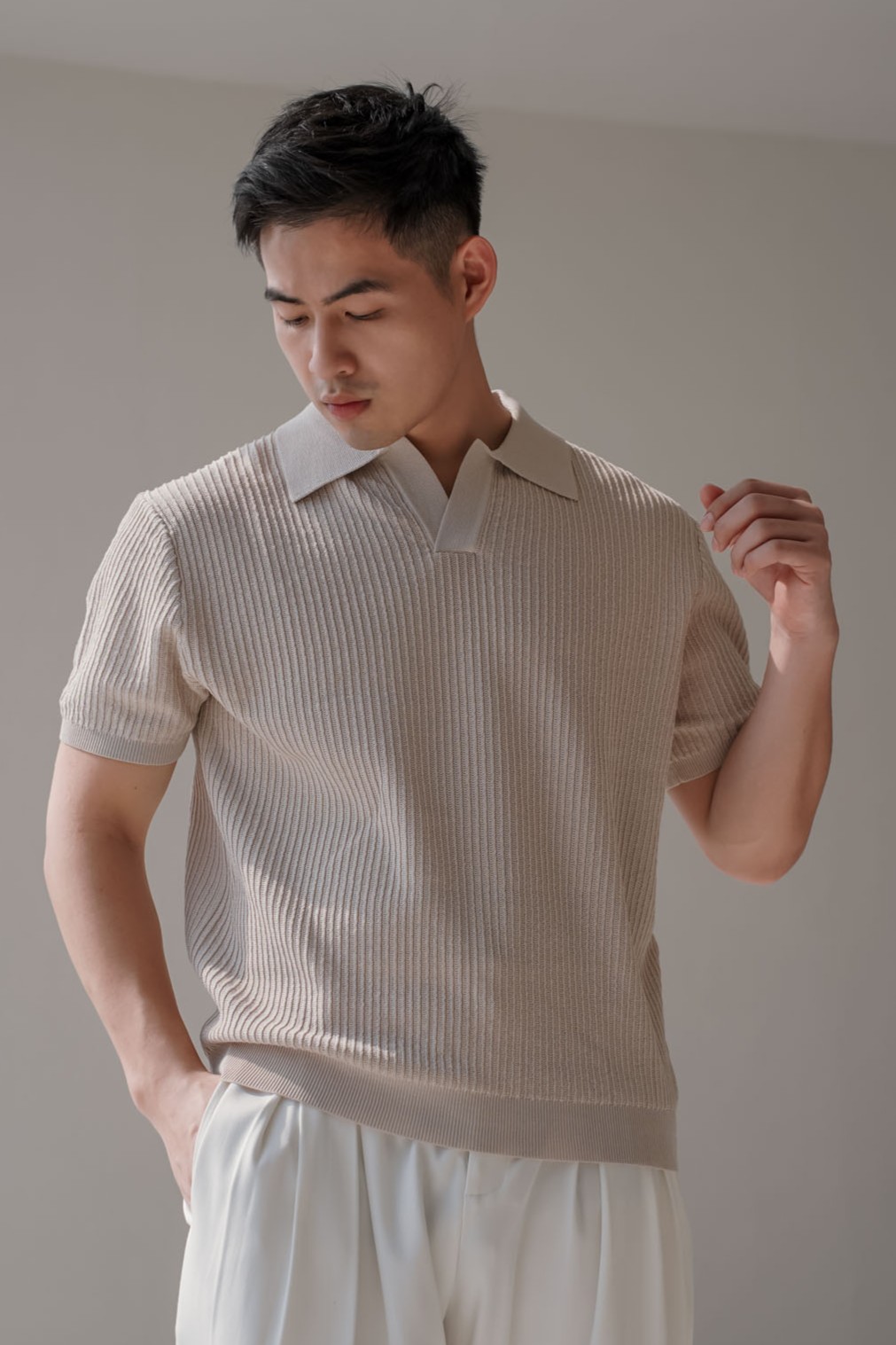 結構織紋翻領POLO