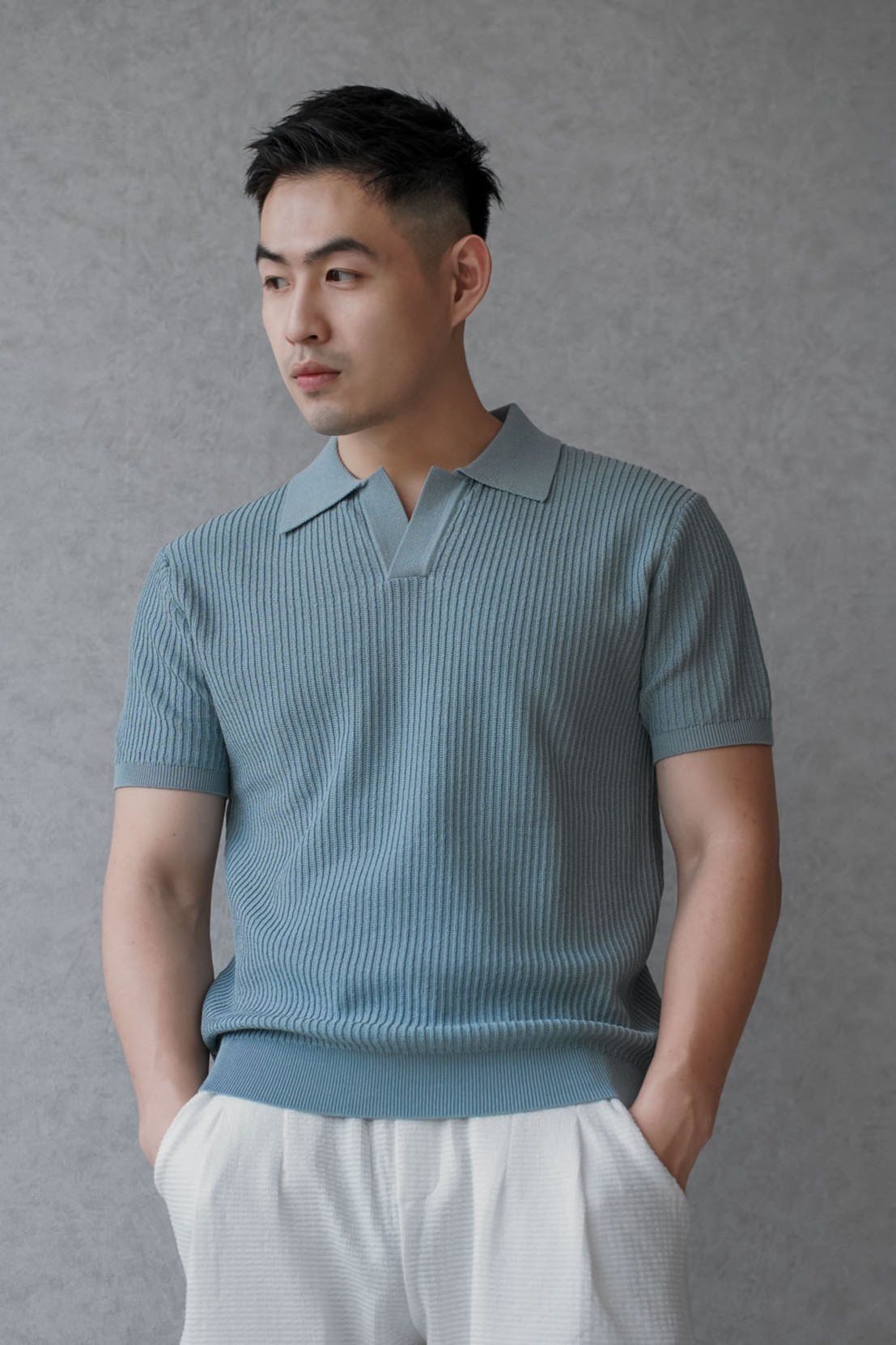 結構織紋翻領POLO