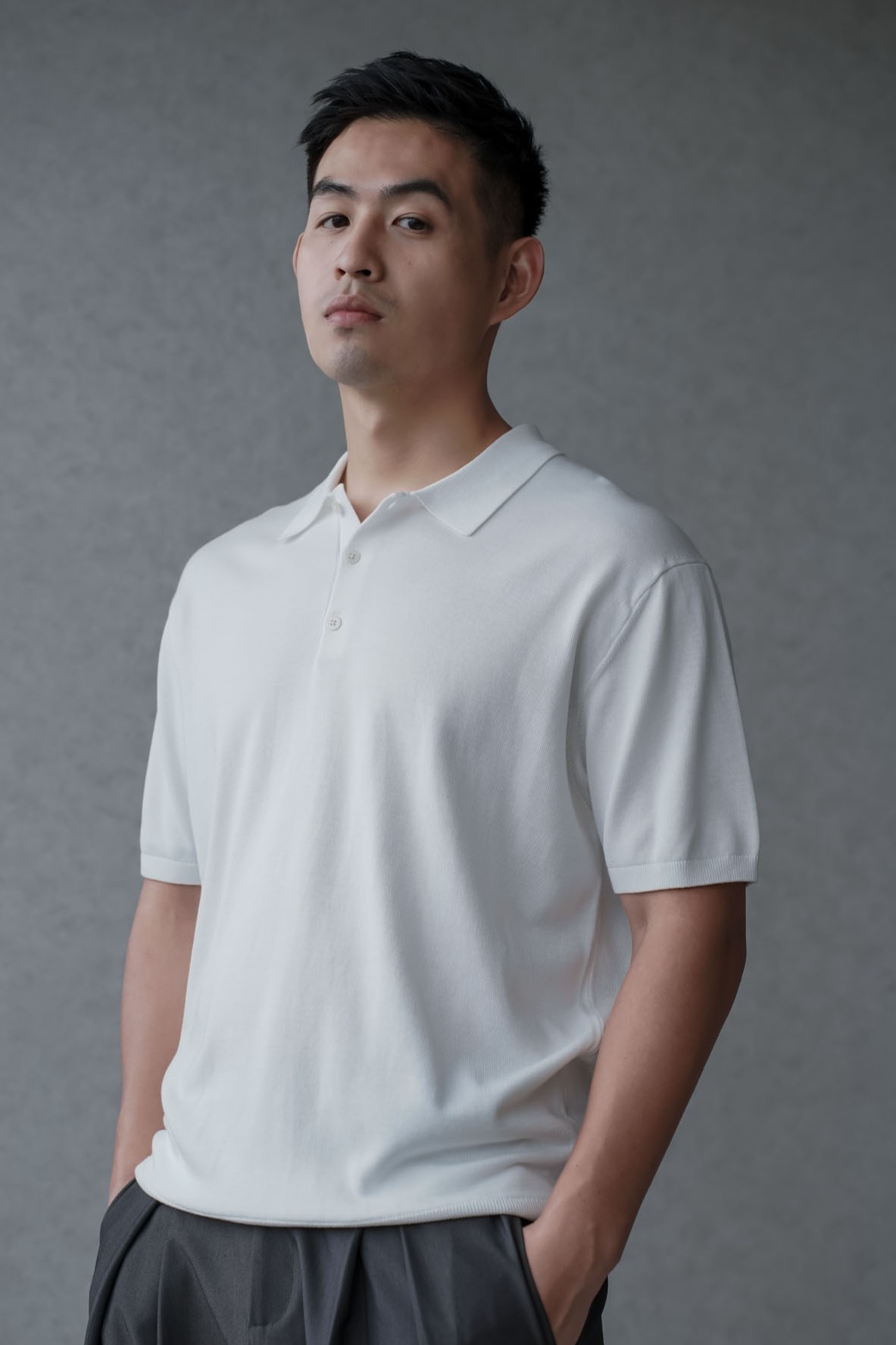正韓老錢涼感針織POLO