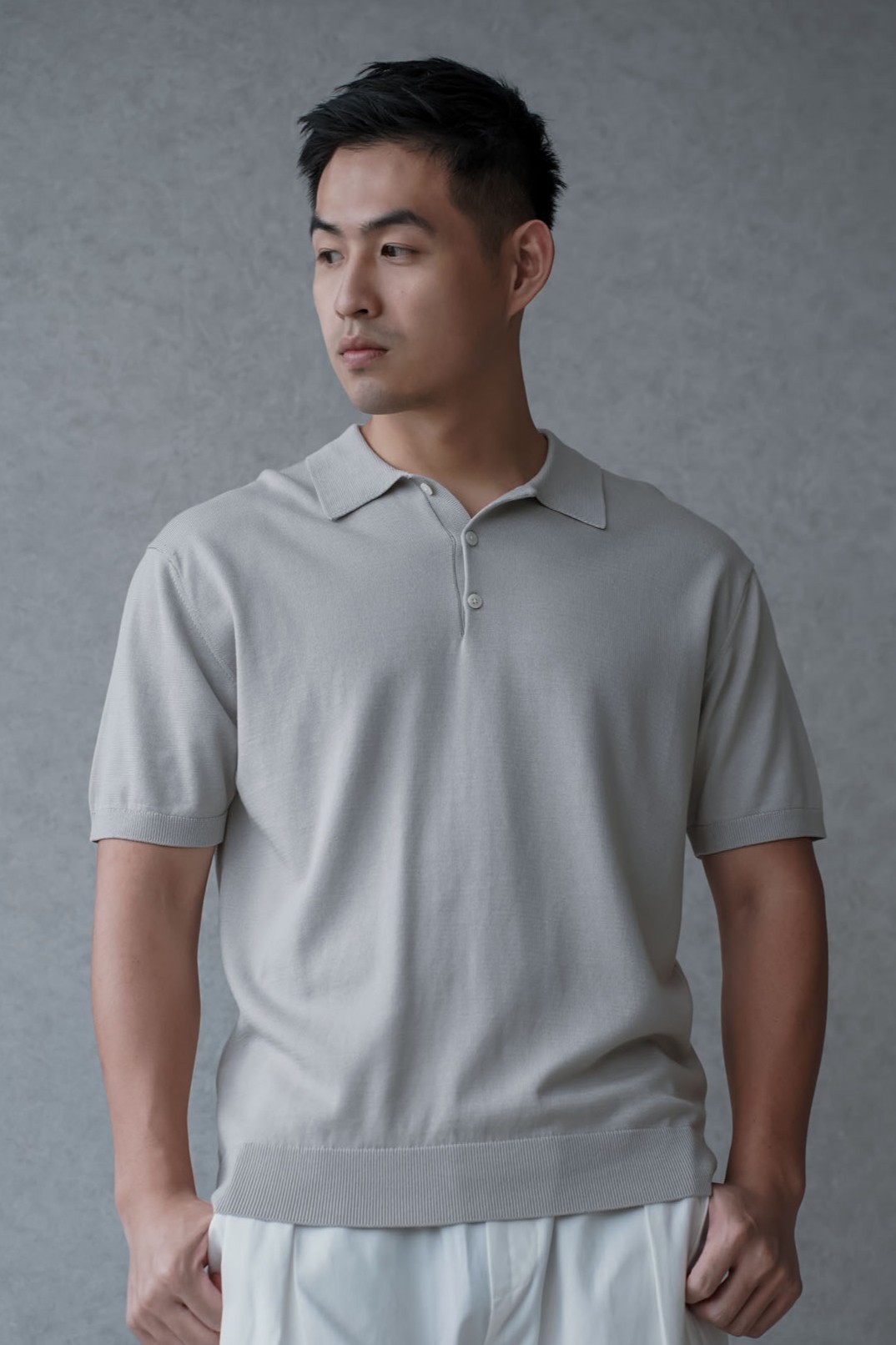 正韓老錢涼感針織POLO