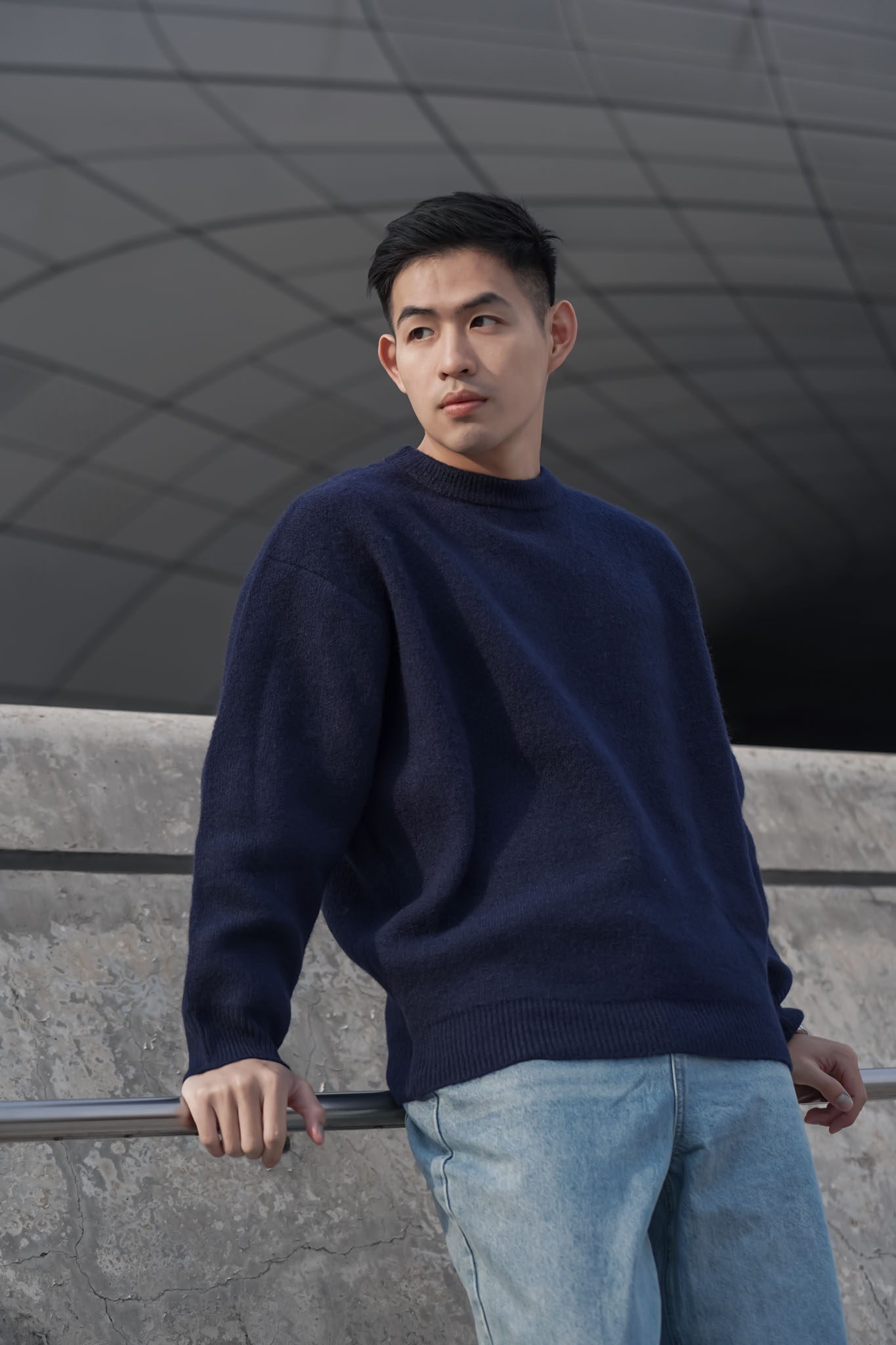 正韓圓領柔軟針織毛衣