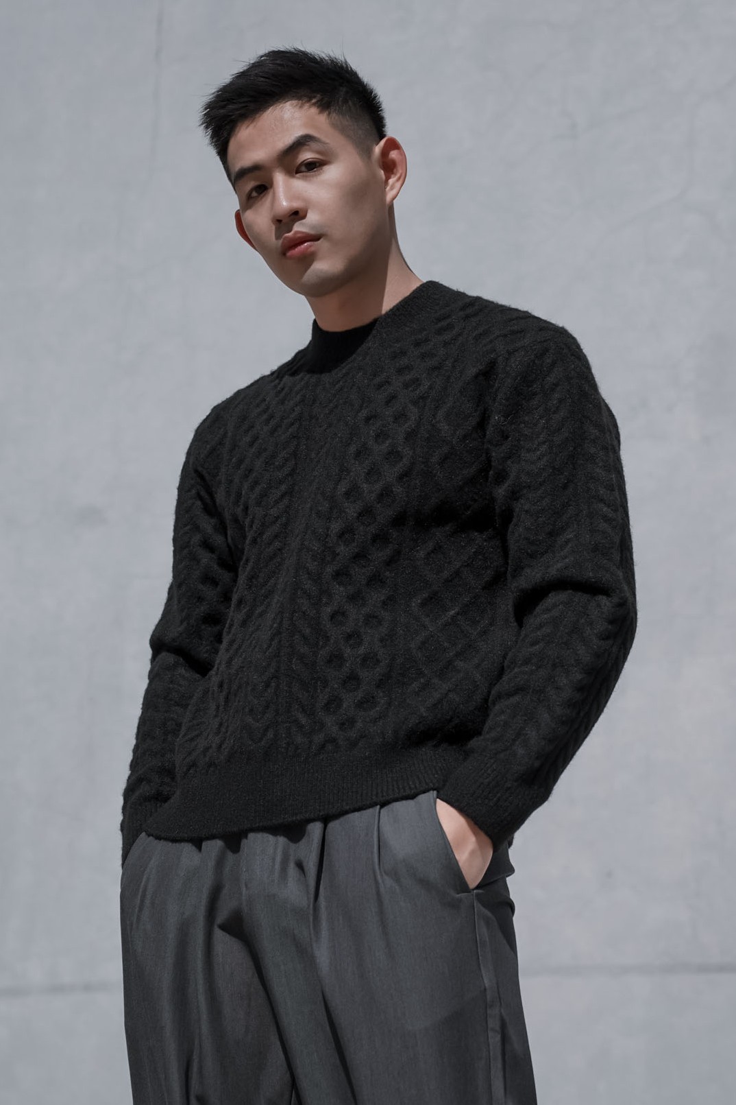 正韓美麗諾羊毛螺紋針織長袖