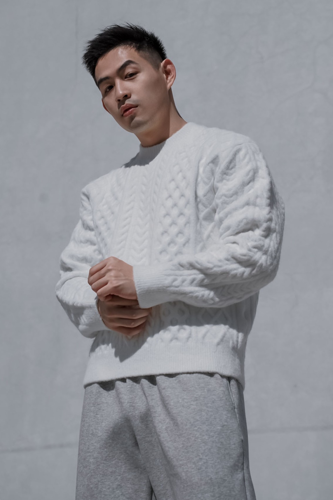 正韓美麗諾羊毛螺紋針織長袖