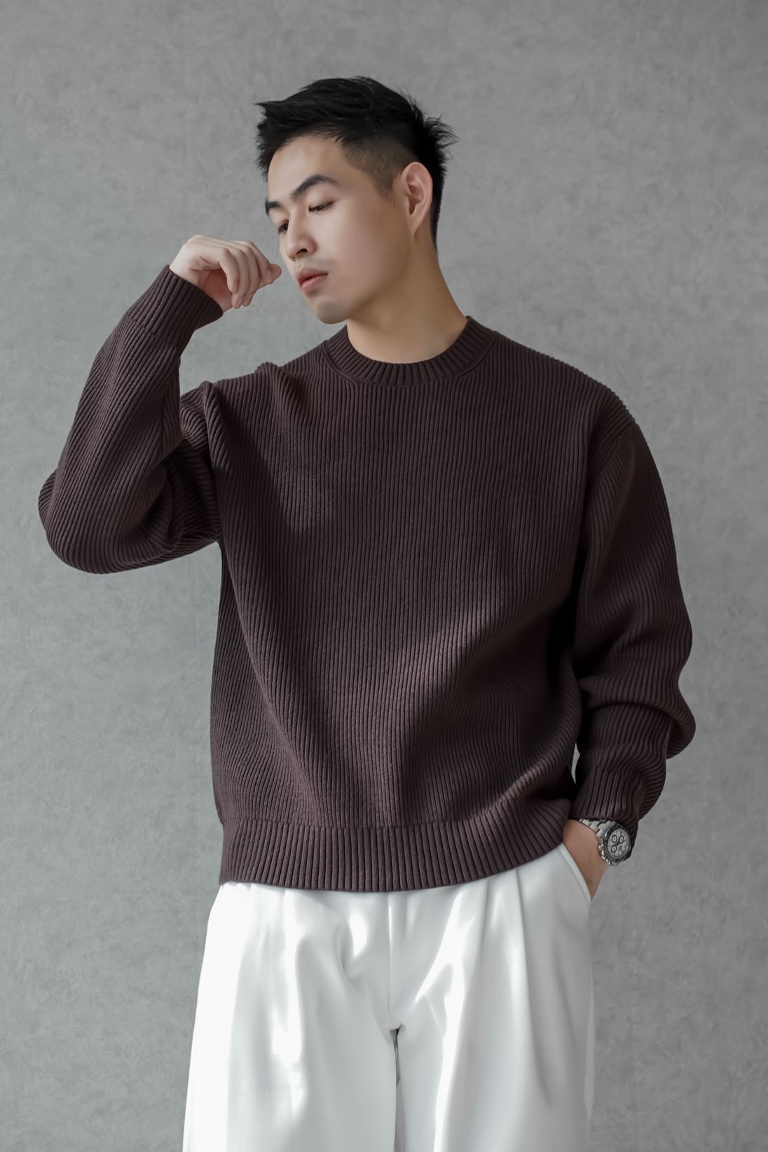 正韓無毛球天絲針織長袖