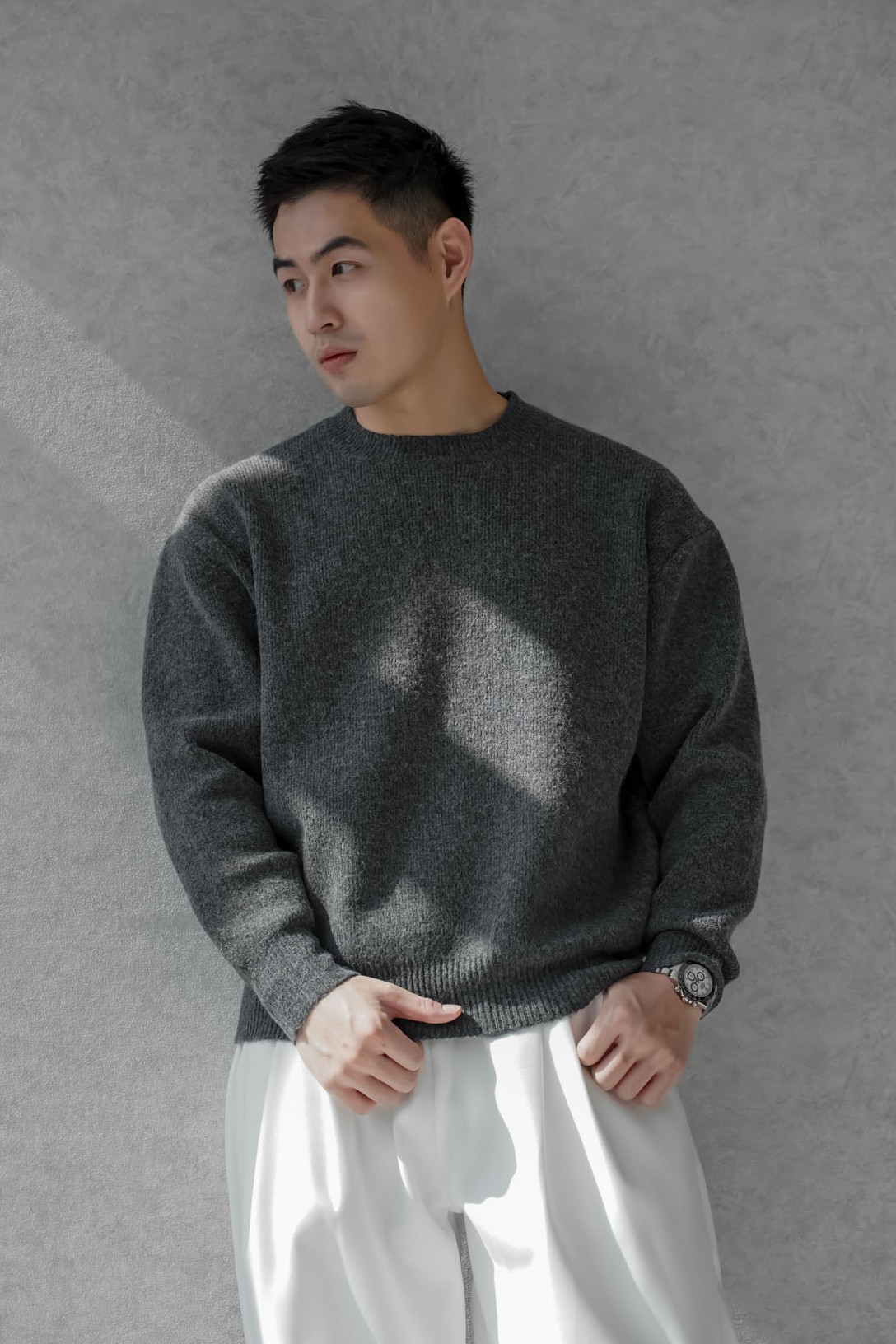 分割線羊毛毛衣