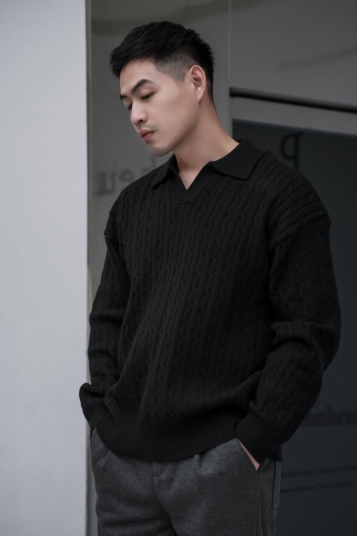 老錢麻花針織POLO