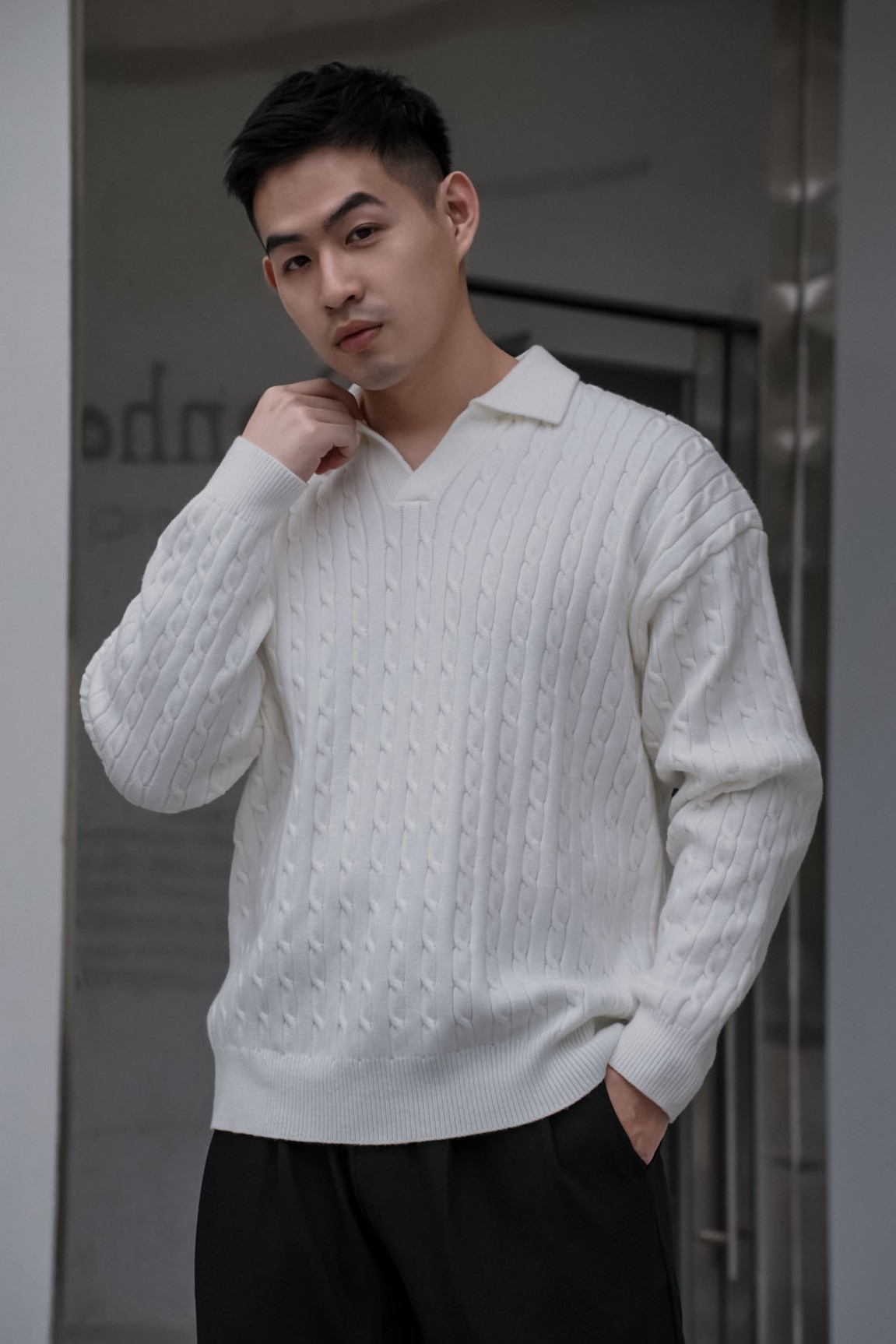 老錢麻花針織POLO