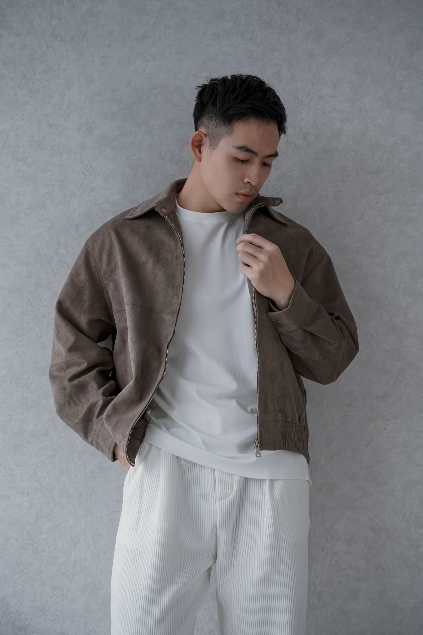 柔軟麂皮質感外套