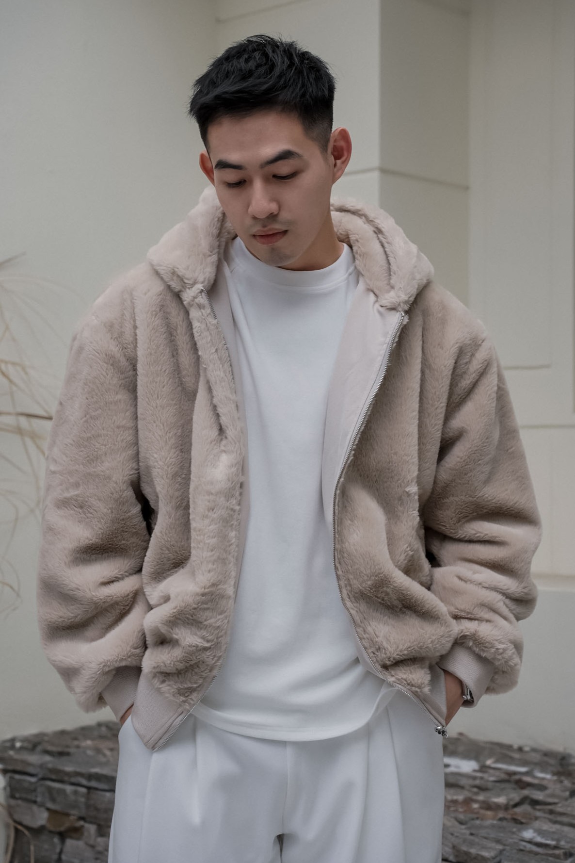 精梳絨毛滑面兩穿外套