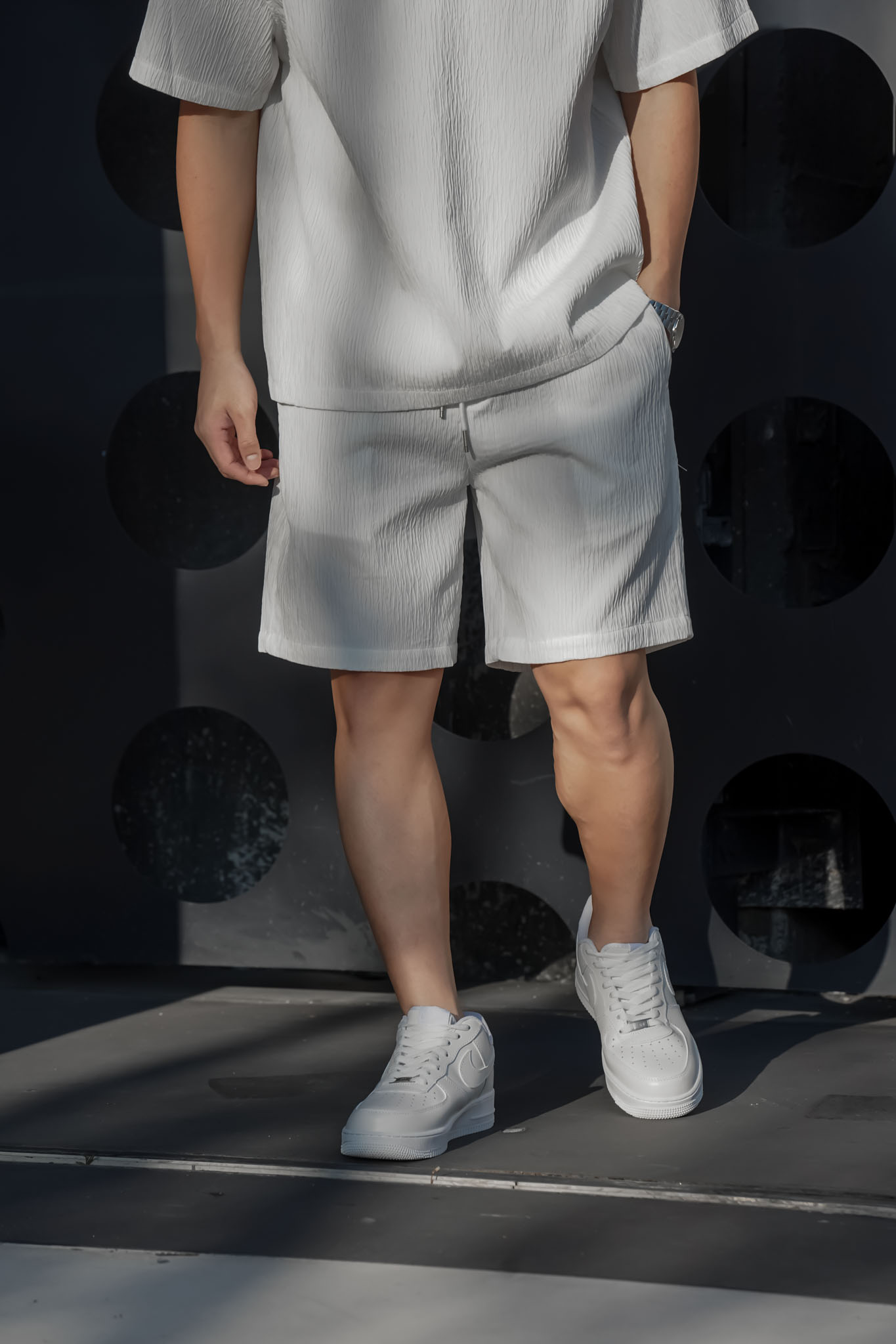 細摺紋POLO套裝(短褲)