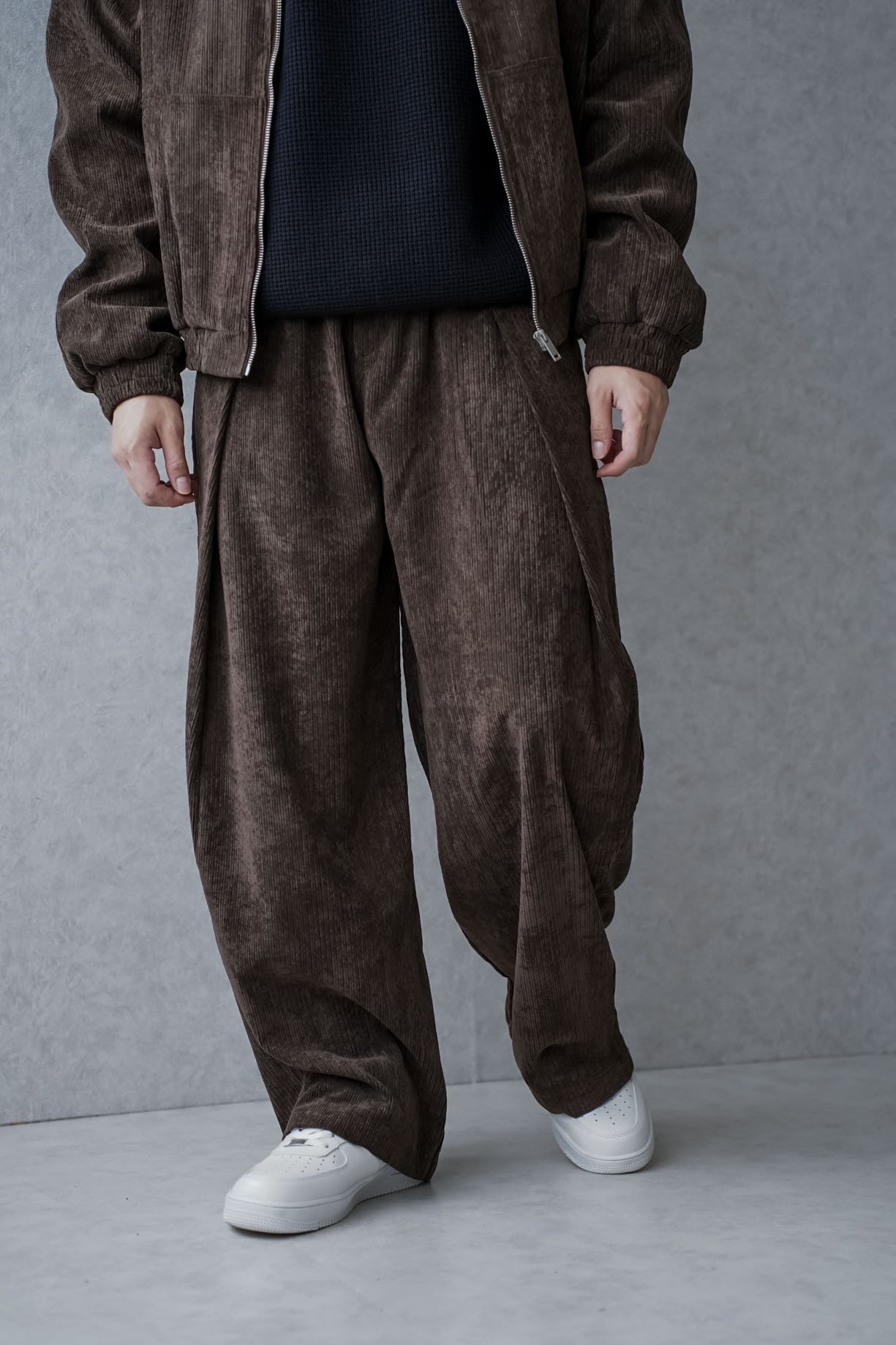 燈芯絨寬鬆剪裁長褲