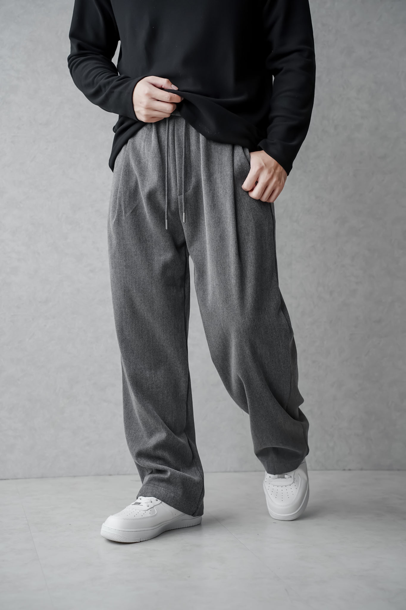 柔霧垂墜打摺長褲