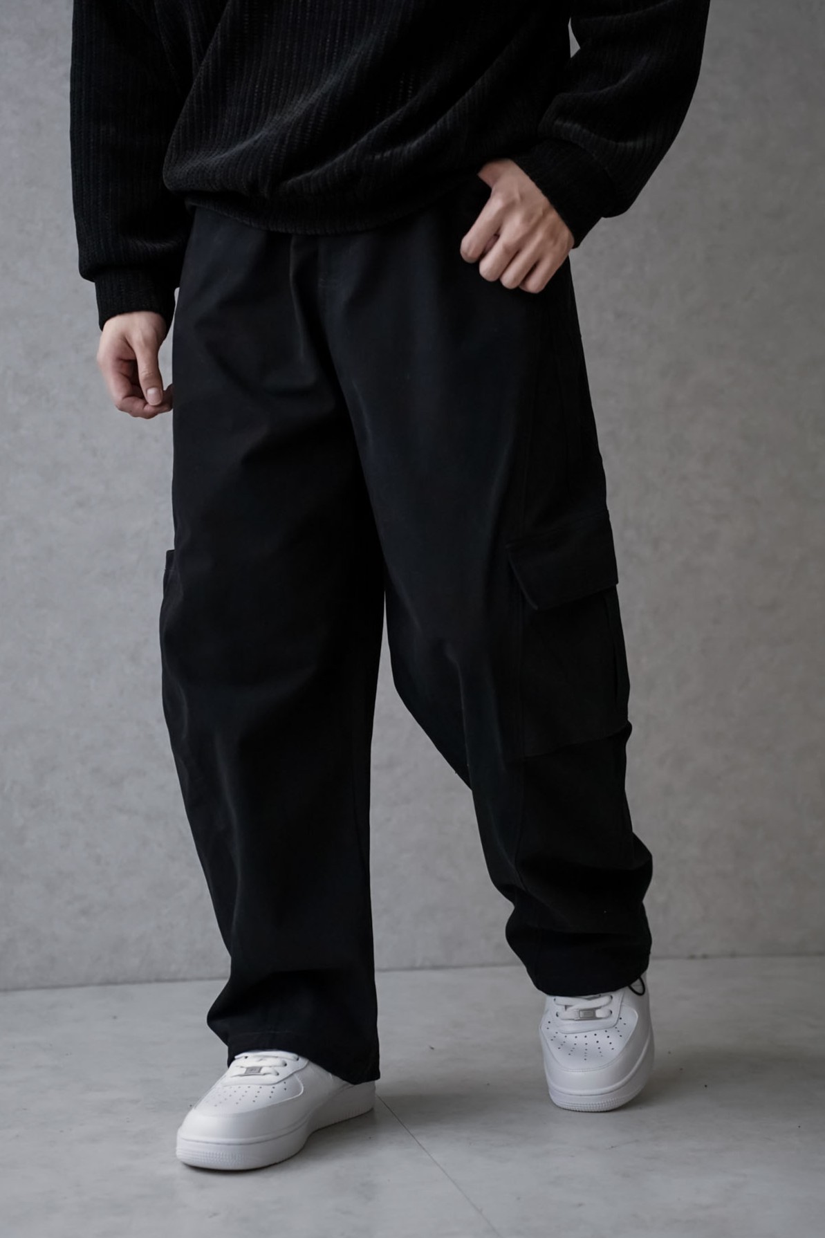 正韓工裝彎刀寬褲