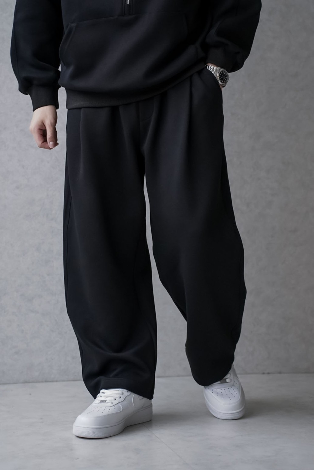 正韓寬鬆垂墜棉褲