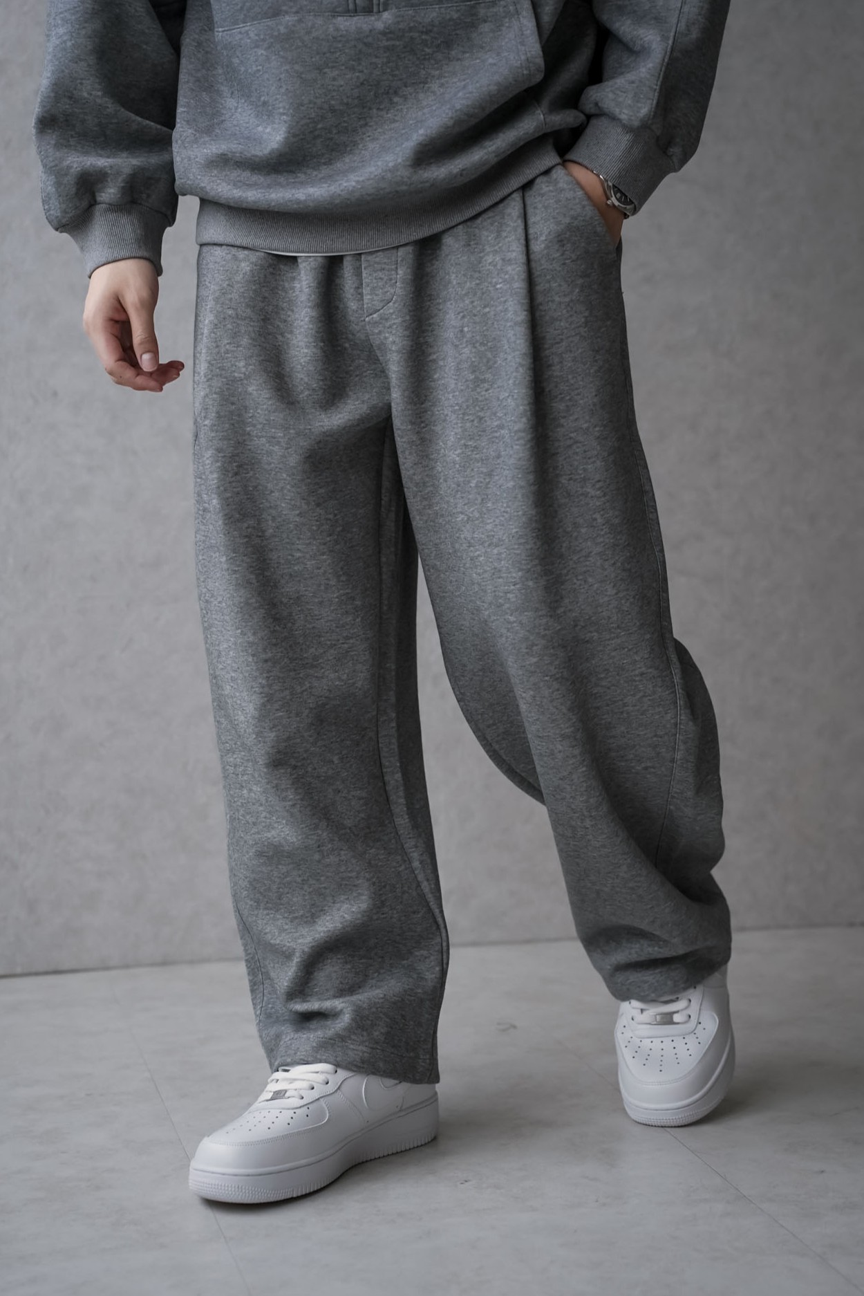 正韓寬鬆垂墜棉褲