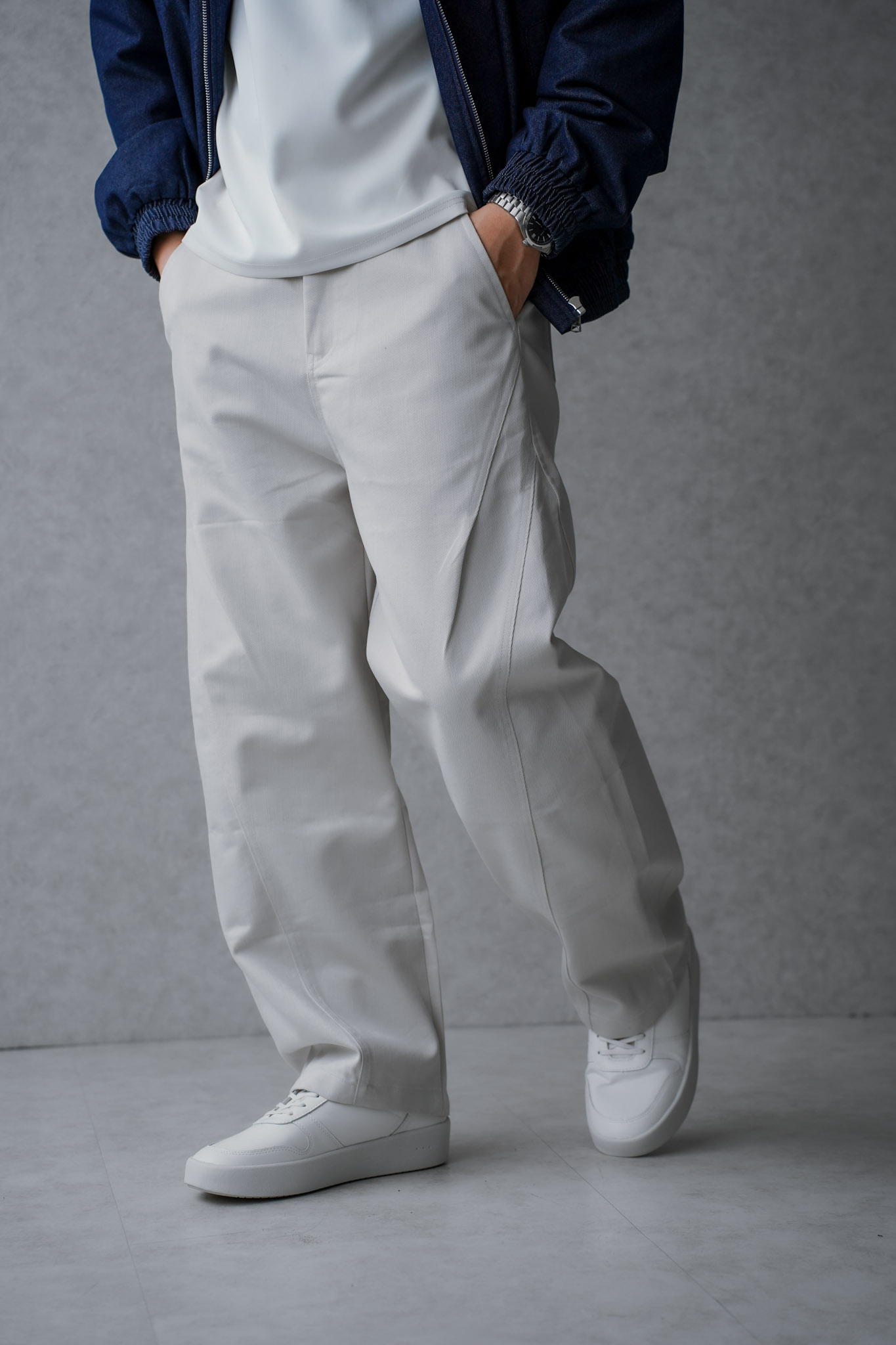 立體剪裁挺感斜紋長褲