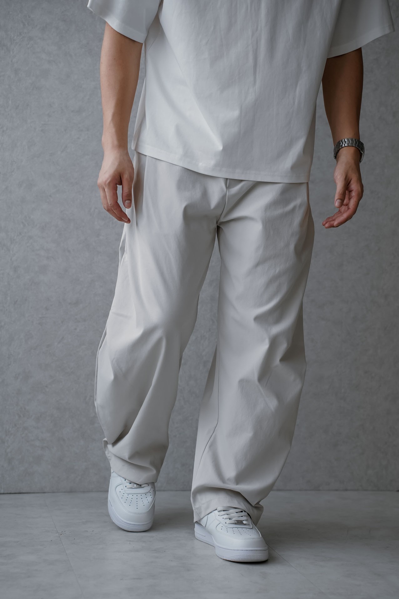 機能俐落剪裁寬鬆長褲