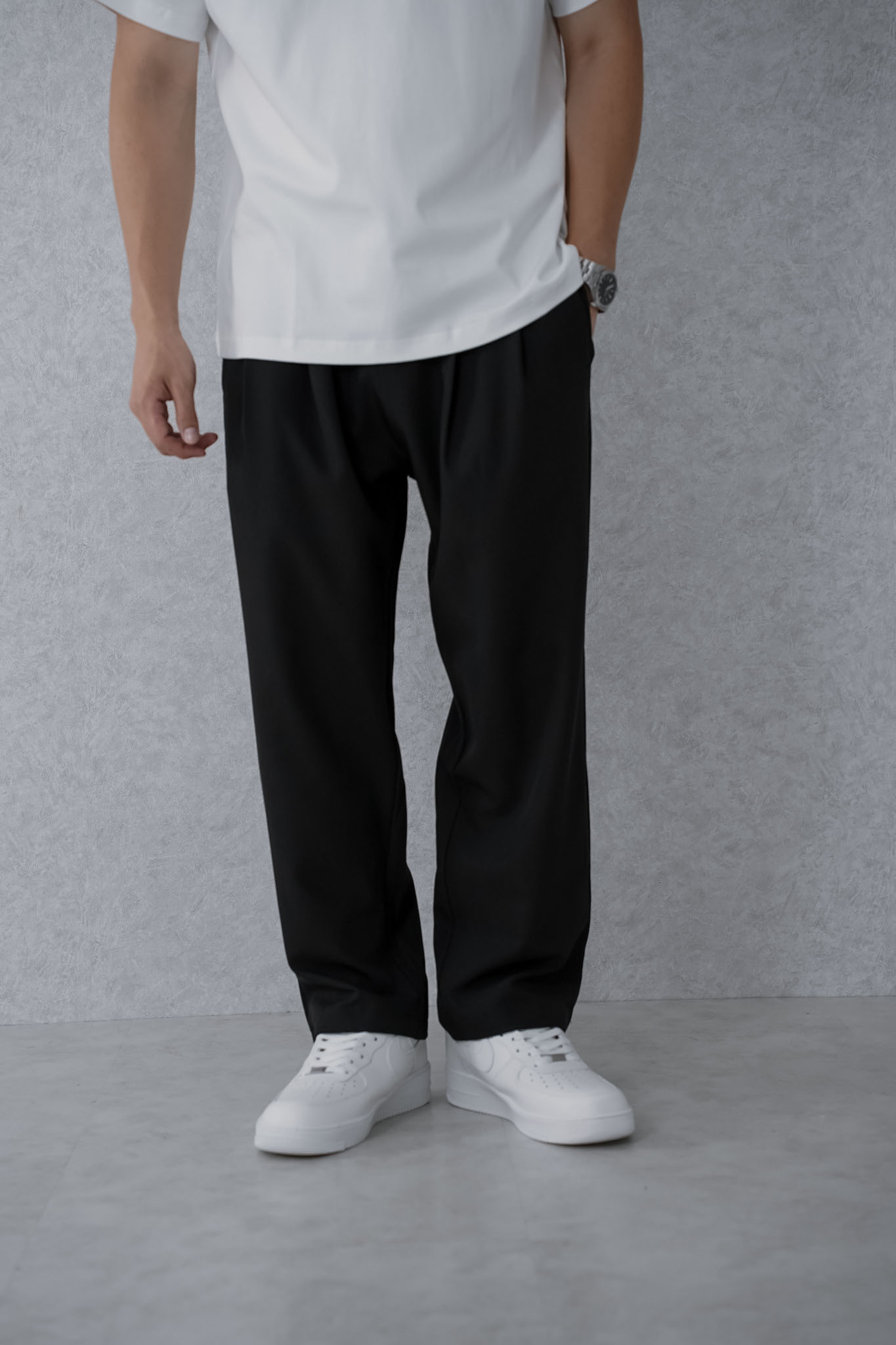 【NG】DAIKERMADE 恆久俐落前打褶比例長褲