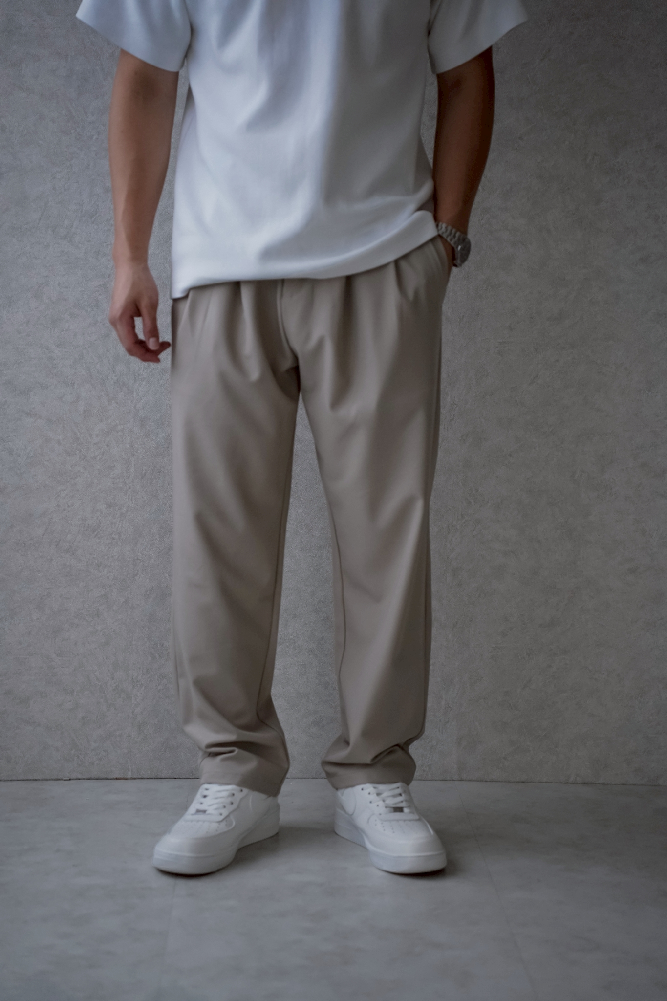 【NG】DAIKERMADE 恆久俐落前打褶比例長褲