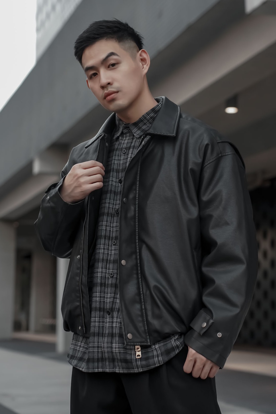 【NG】羽絨皮革短版外套